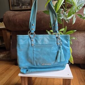 Blue Leather Y2K Purse